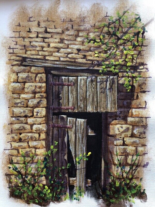 An Old Door in Acrylics