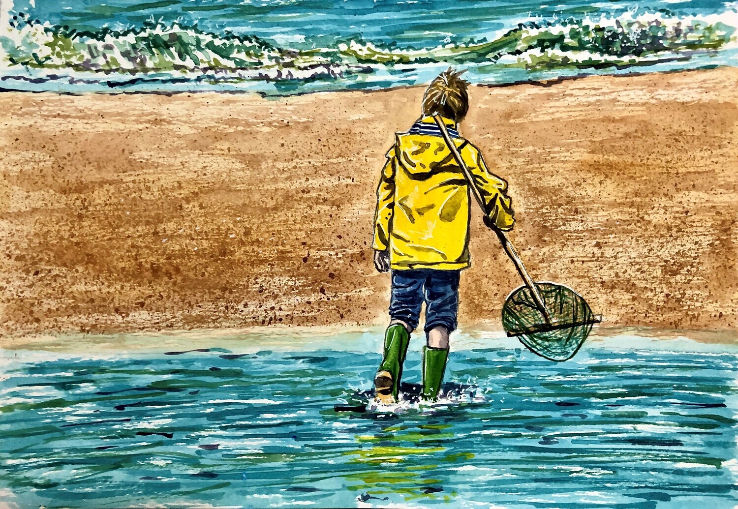Child on a Beach in Watercolour FREE taster lesson
