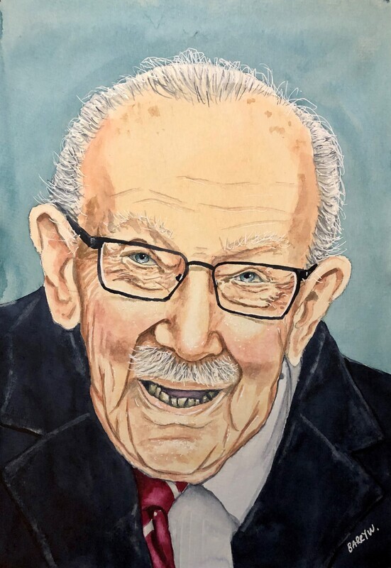 Portrait of Captain Tom in Watercolour