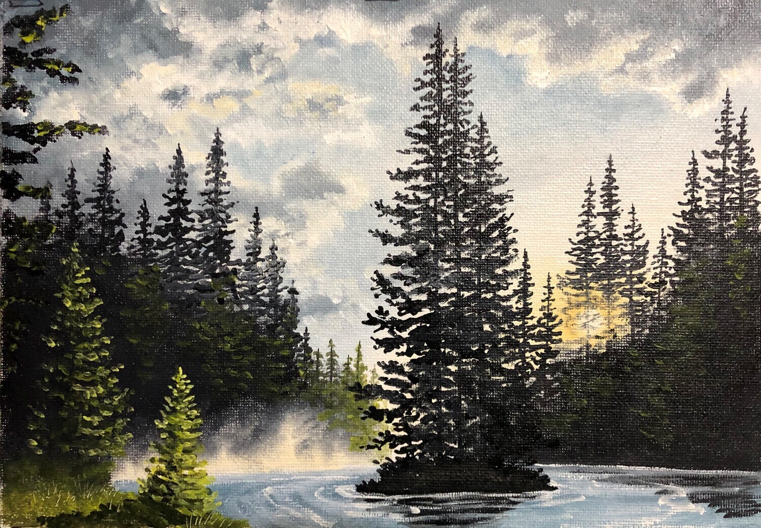 Forest and Lake in Oil