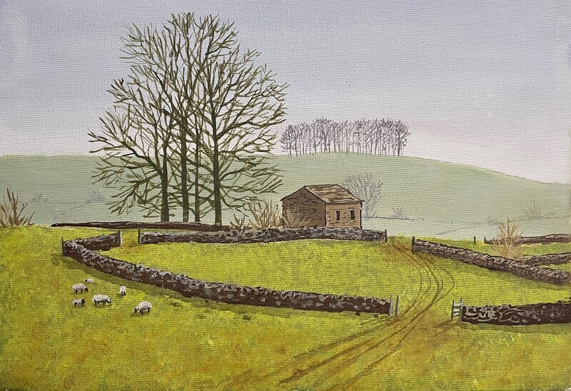 Misty Rural Scene in Acrylics