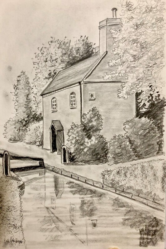 Lockkeeper&#39;s Cottage in Pencil