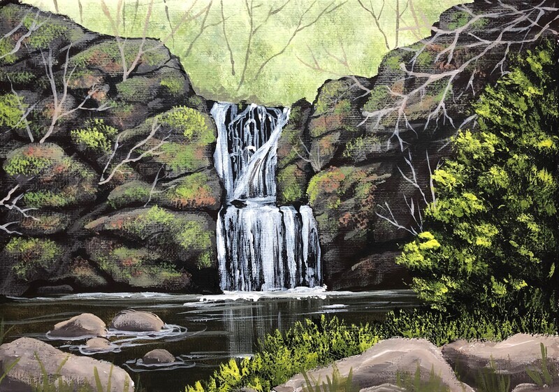 Linn Falls, Scotland in Acrylics