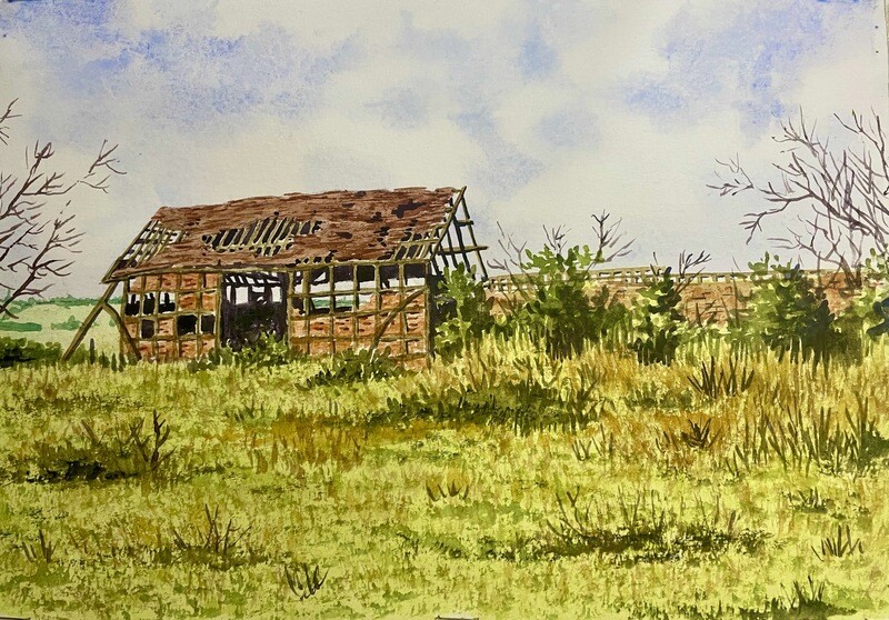 An Old Barn in Watercolour
