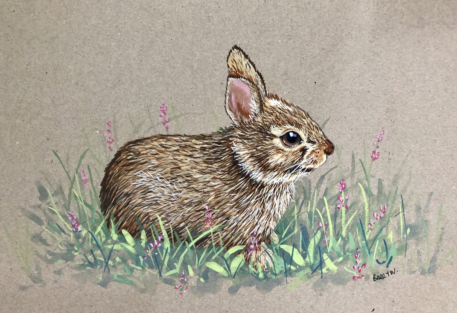 Baby Rabbit in Gouache