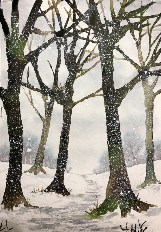 Winter Trees in Ink
