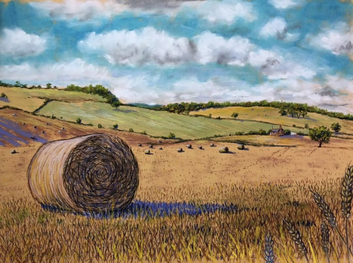 Harvest Scene in Pastels