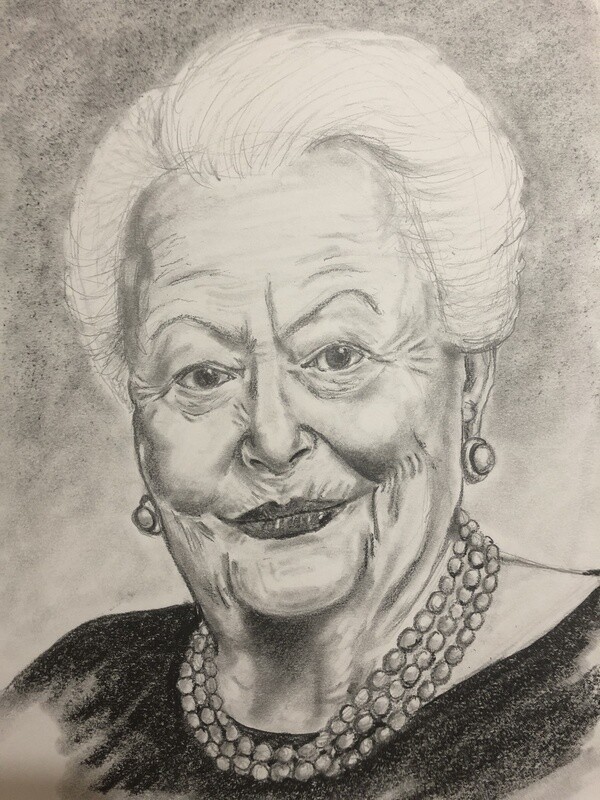 Portrait Olivia De Havilland in Pencil