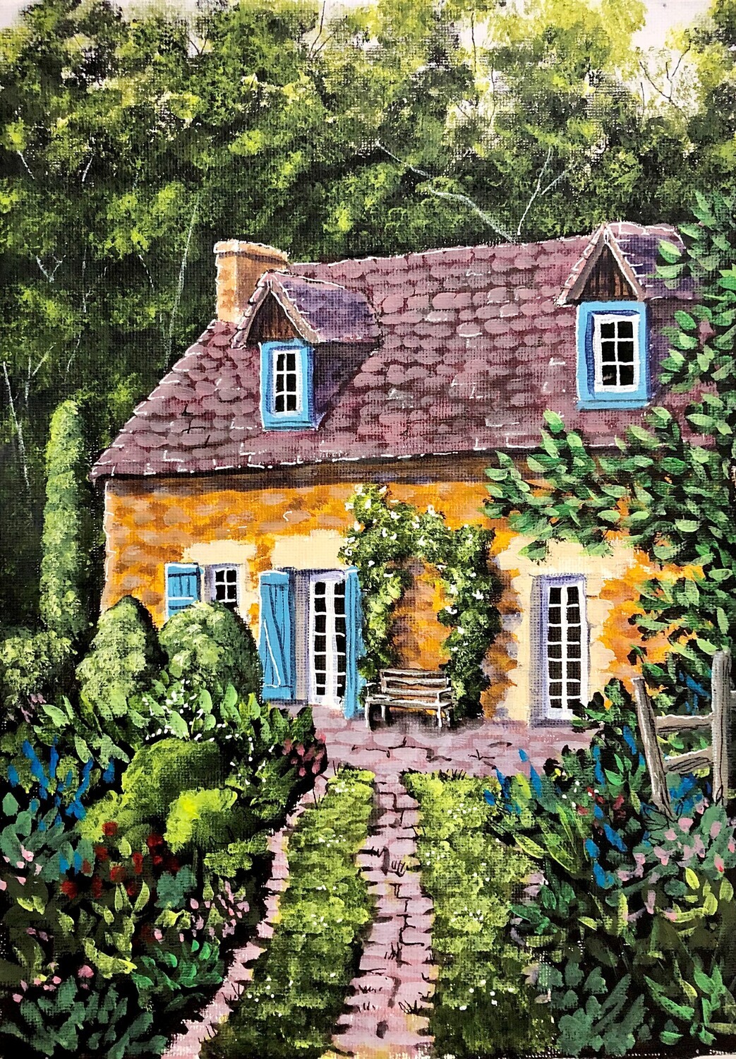 Country Cottage in Acrylics
