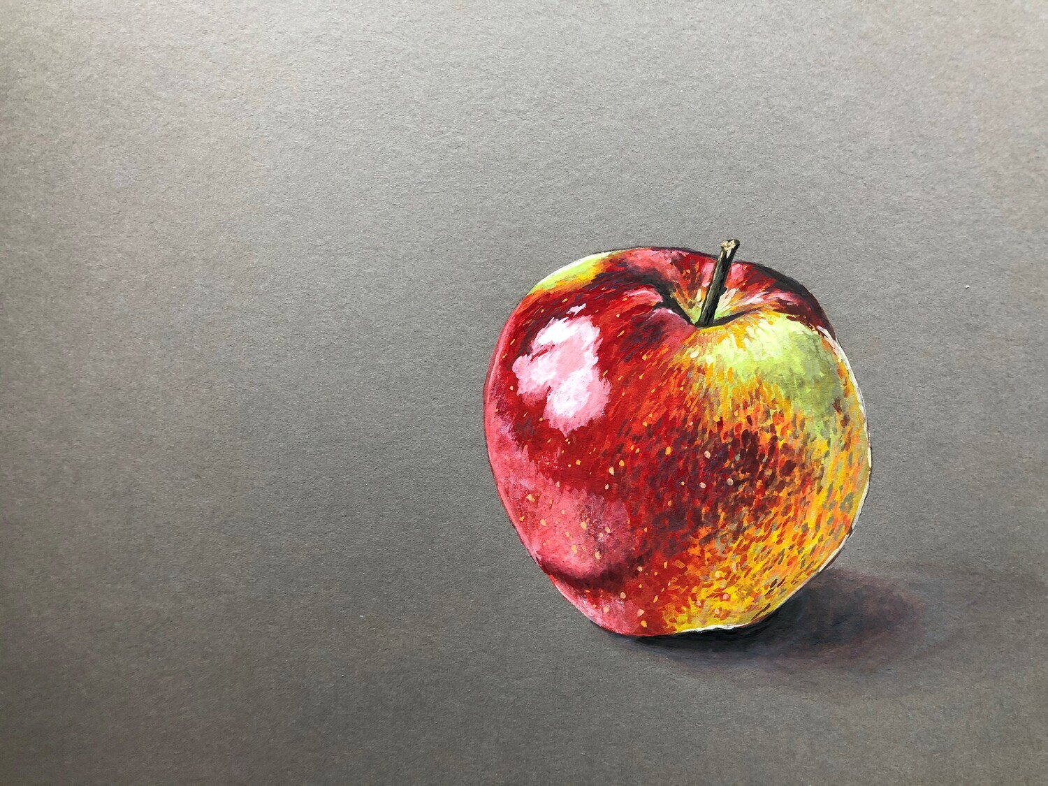 Realistic Apple in Gouache