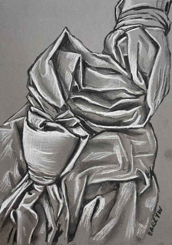 Knotted Fabric in Charcoal