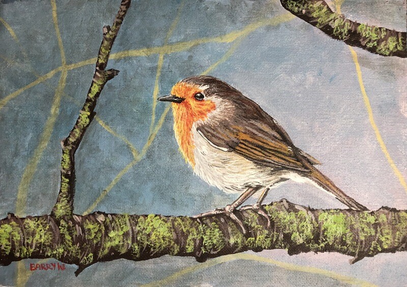 Little Robin in Acrylics