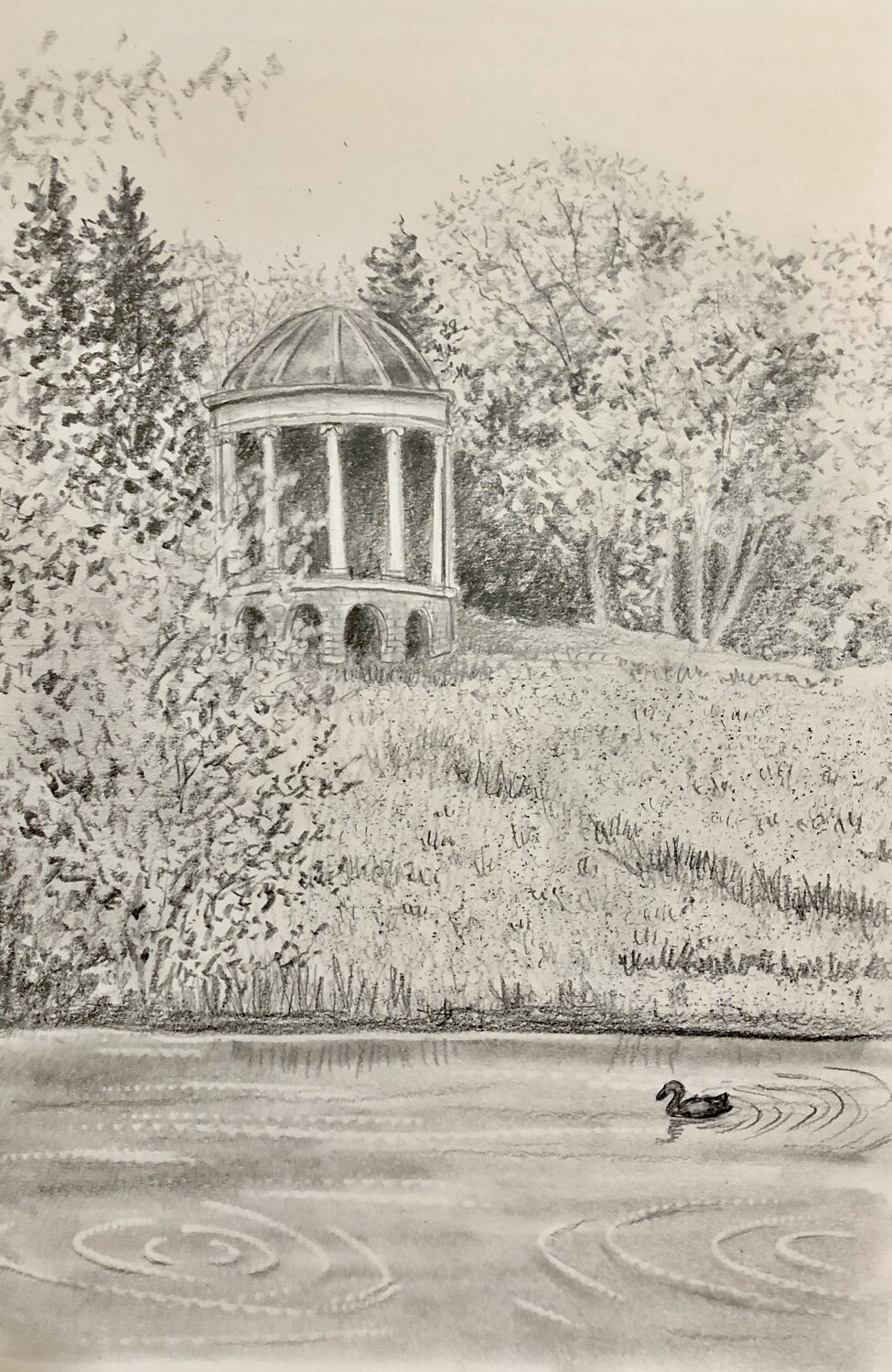 Building at Ditchley Park, in Pencil