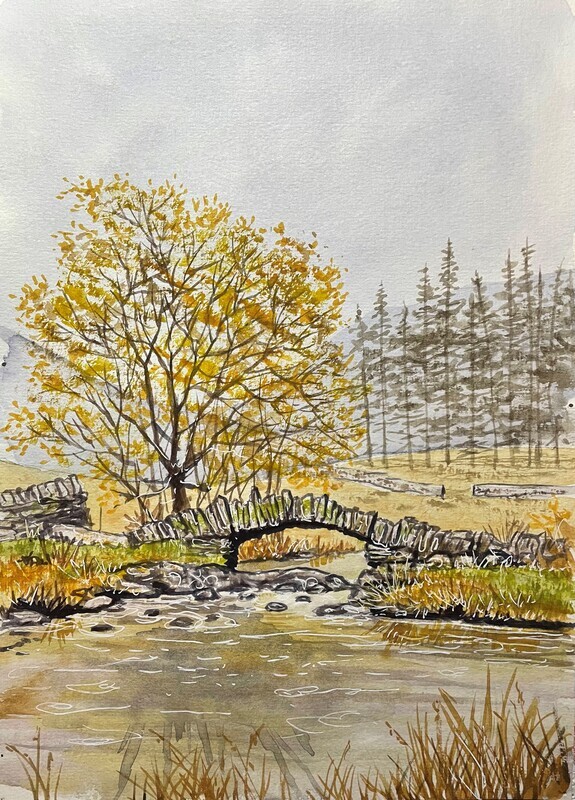 Bridge at Little Langdale in Watercolour