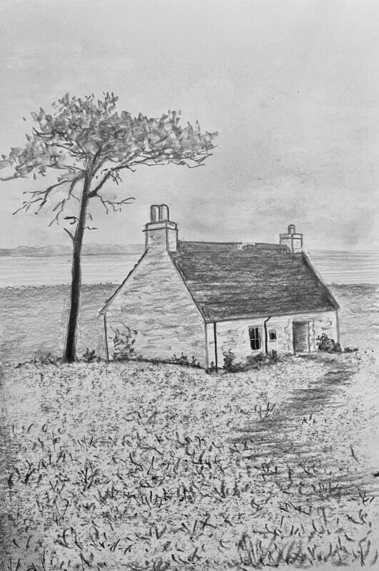 Scottish Croft at Applecross in Pencil