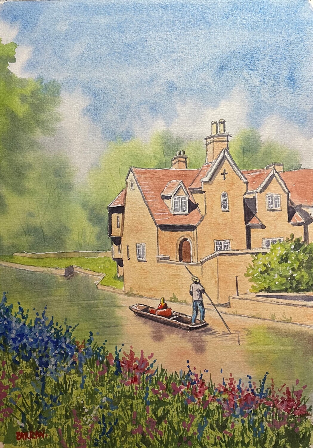 Buildings and a Gondola in Watercolour