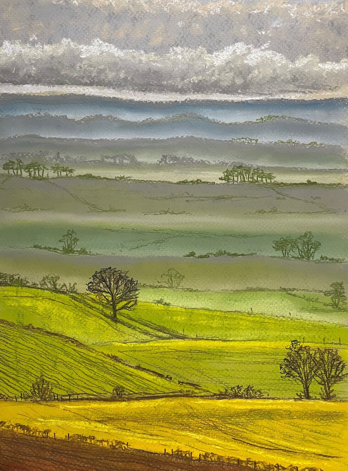 Rural View in Pastels