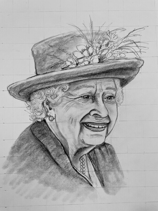 Portrait of The Queen in Pencil