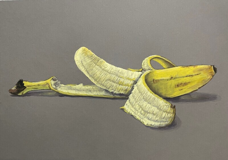 Half Peeled Banana in Gouache