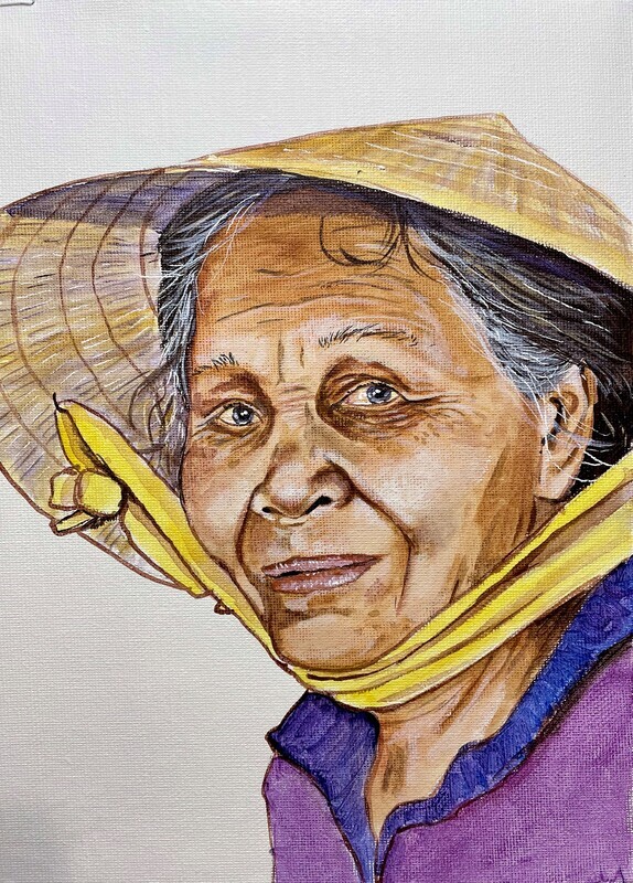 Portrait of a Woman in Acrylics