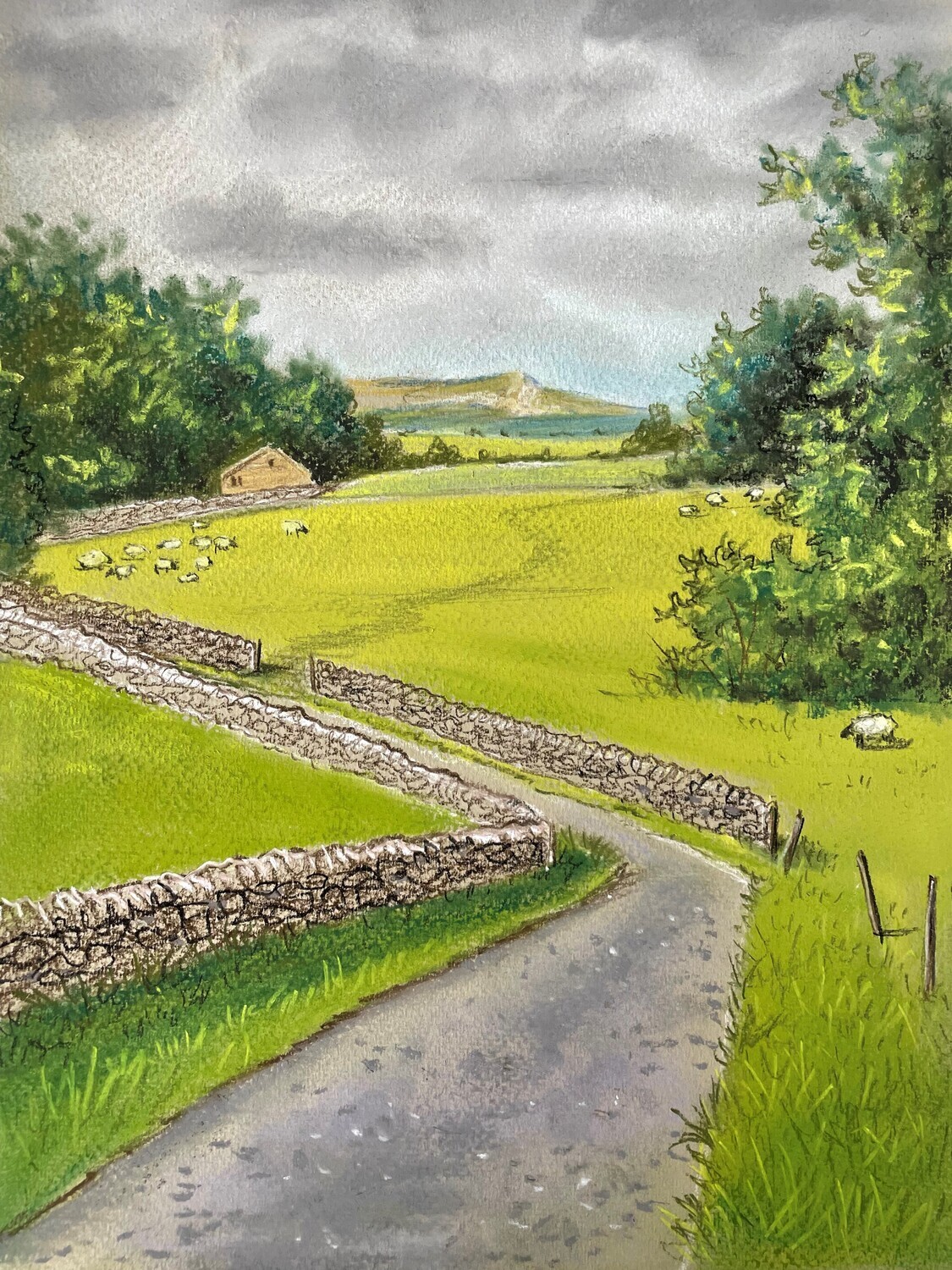 Rural View and Roadway in Pastels