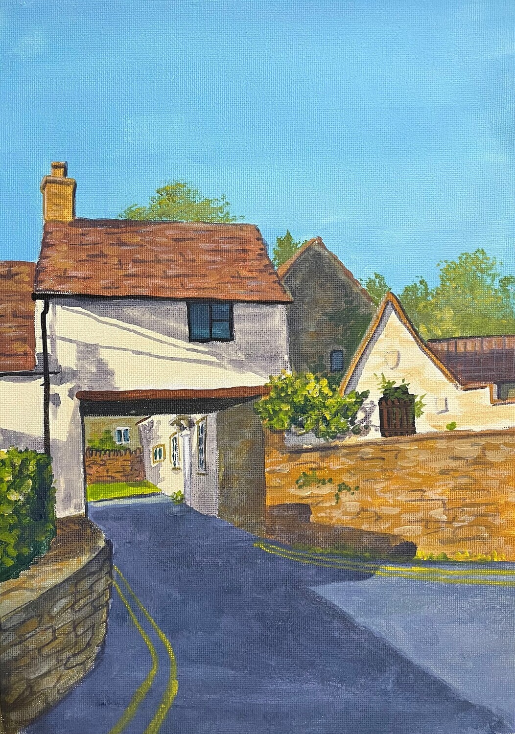 Buildings and Shadows in Acrylics