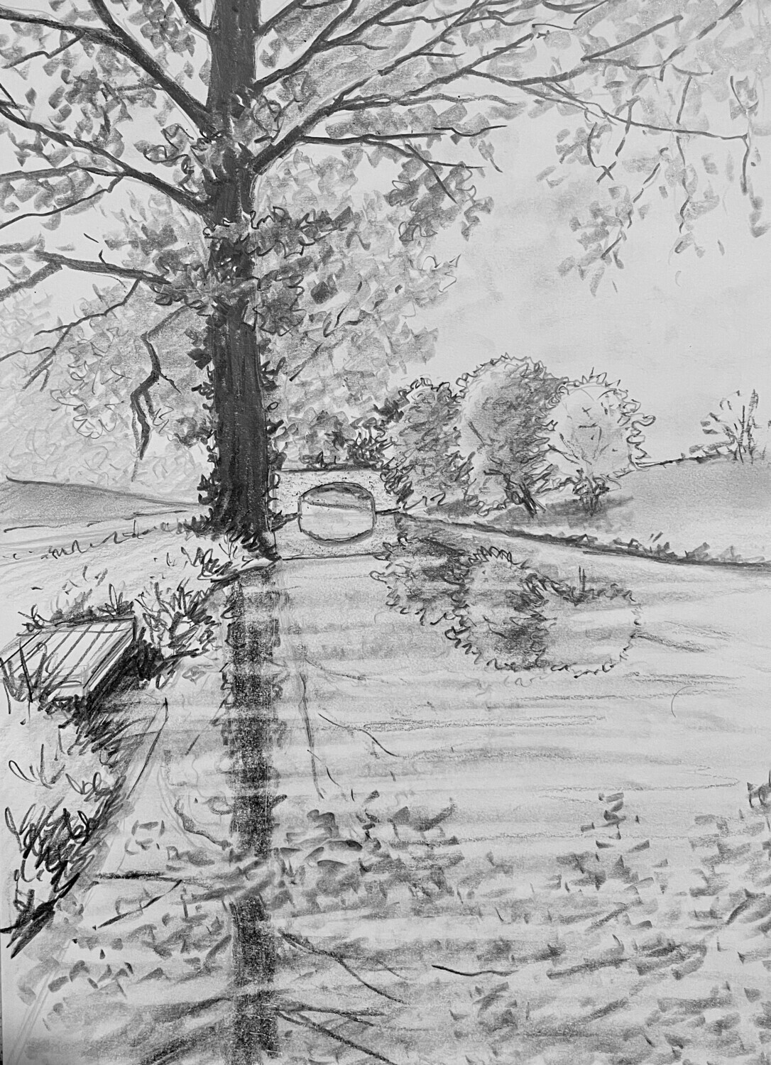 Nicholson Bridge on the Ripon Canal in Pencil