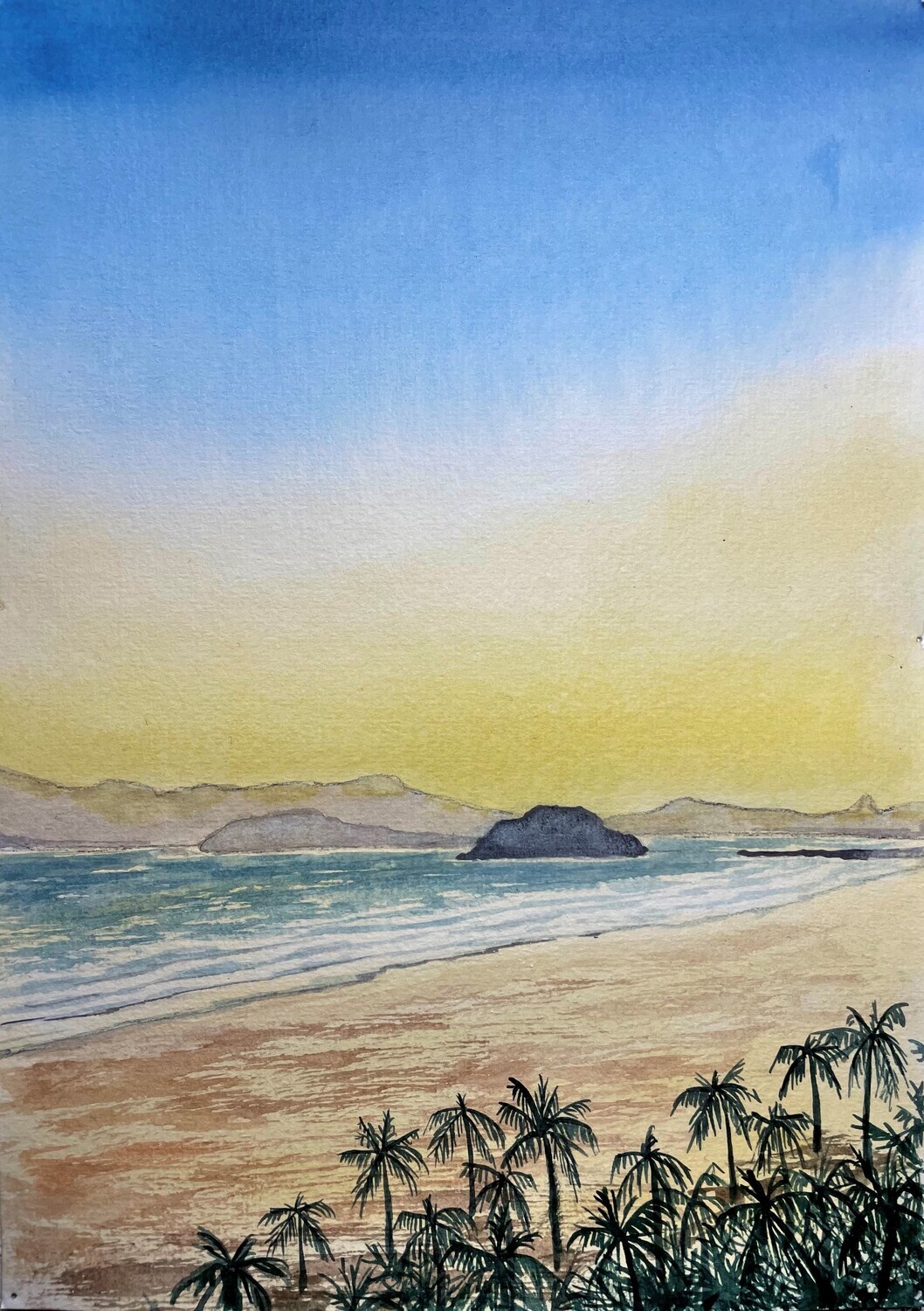 Evening Coastal Views in Watercolour