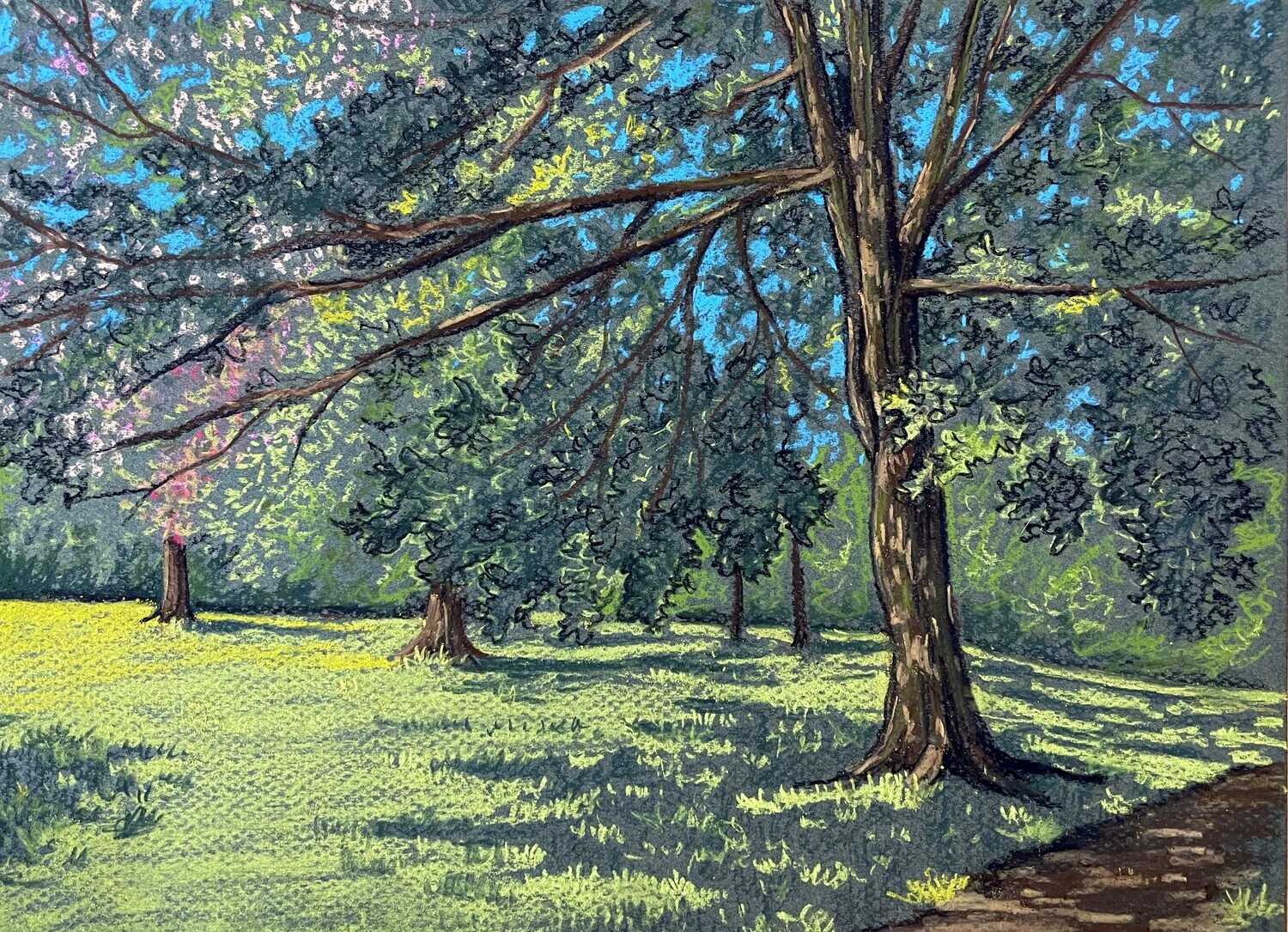 Trees in a Park in Pastels