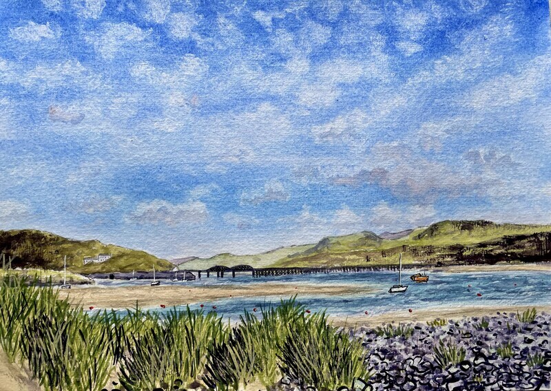 Barmouth Harbour in Watercolour