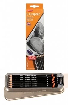 DERWENT GRAPHIC PENCIL TIN 6