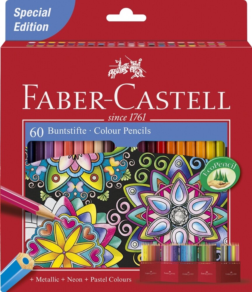 FABER CASTELL CREATIVE SET 60 COLOUR PENCILS