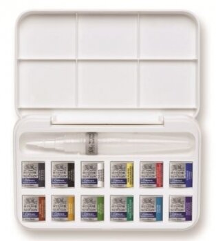 WN COTMAN BRUSH PEN 12 PAN WATERCOLOUR SET