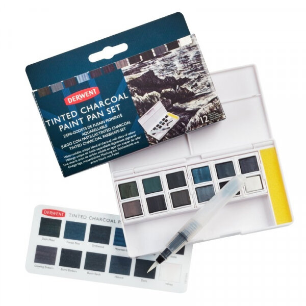 DERWENT TINTED CHARCOAL PAINT PAN SET