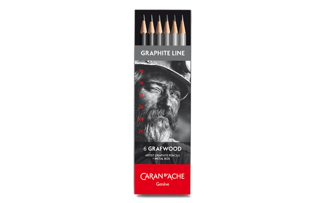Caran D&#39;ache Grafwood Pencil 6 Tin Set