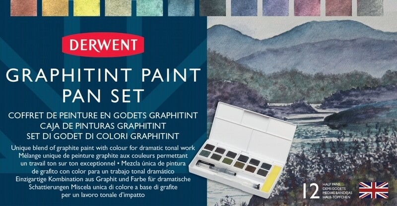 Derwent Graphitint 12 Half Pan Paint Set
