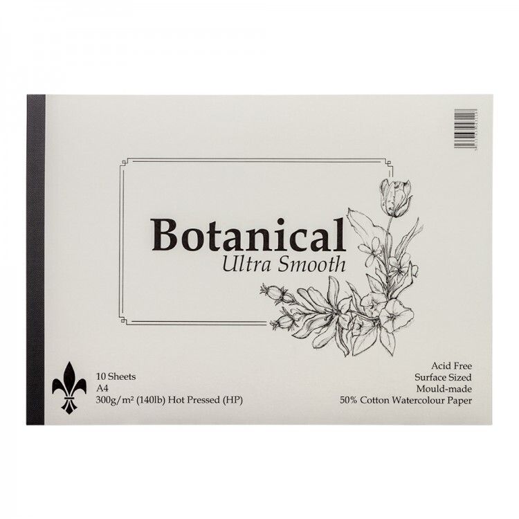 Botanical Ultra Smooth : Glued Watercolour Pad : A4 : 300gsm