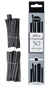 COATES CHARCOAL 30 SHORT STICK (Assorted Diameters)