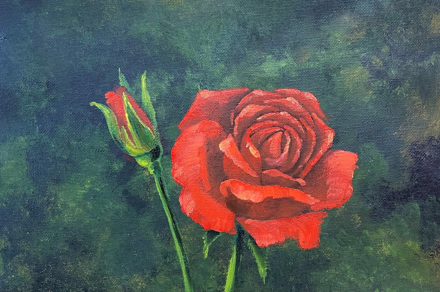 Red Roses in Oils