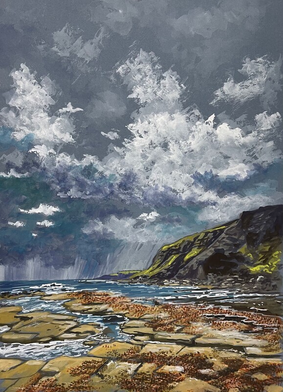 Saltwick Bay in Gouache