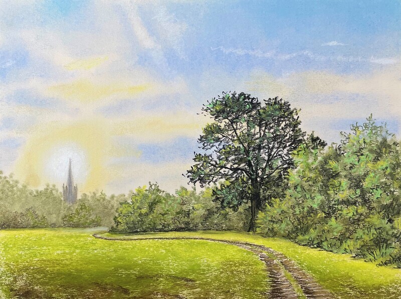 Hazy Rural Scene in Pastels