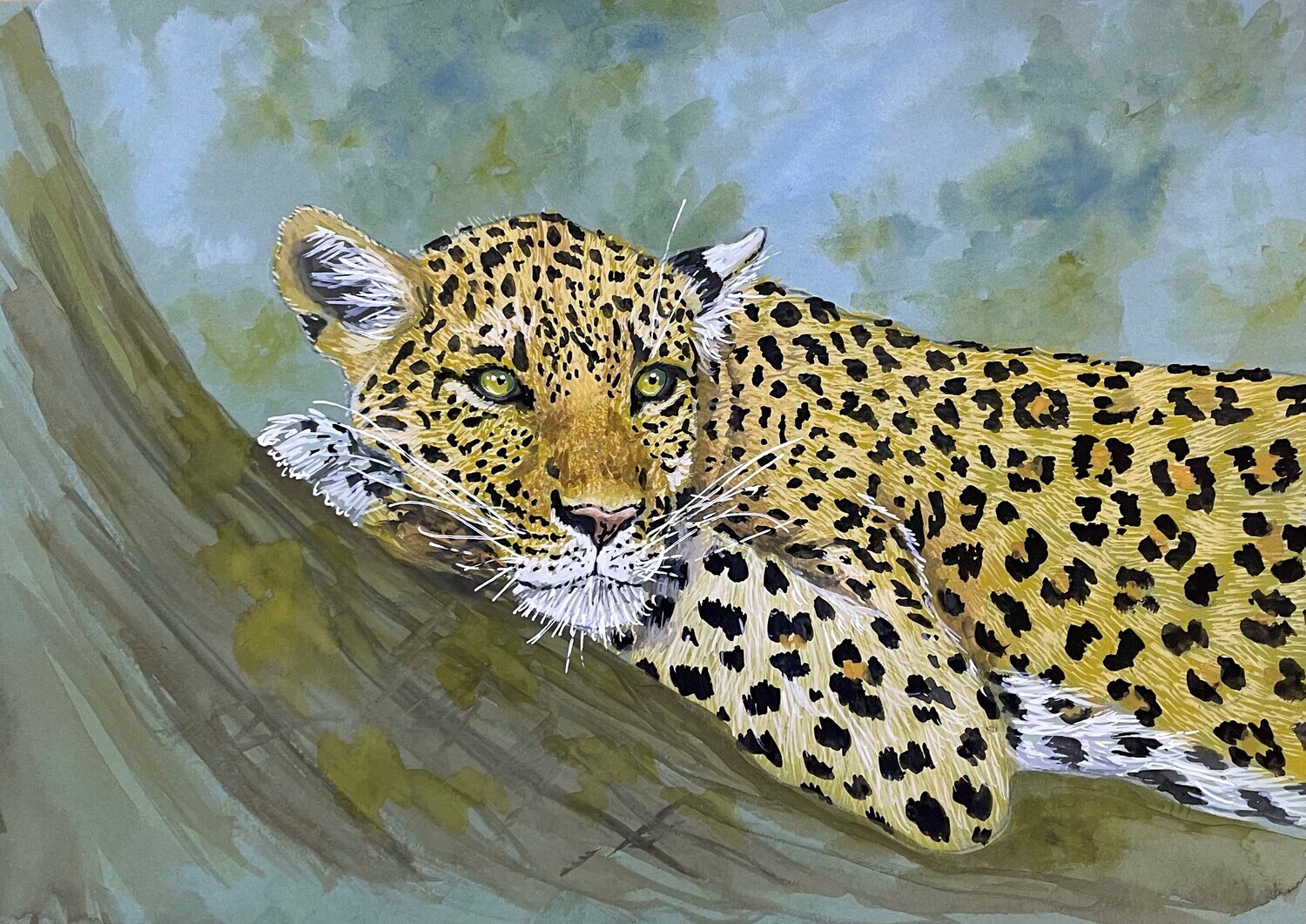 Leopard in Gouache