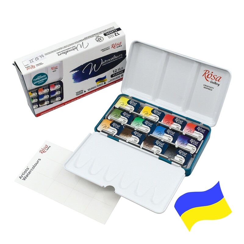 Rosa Classic Watercolour Tin - 12 Full Pans