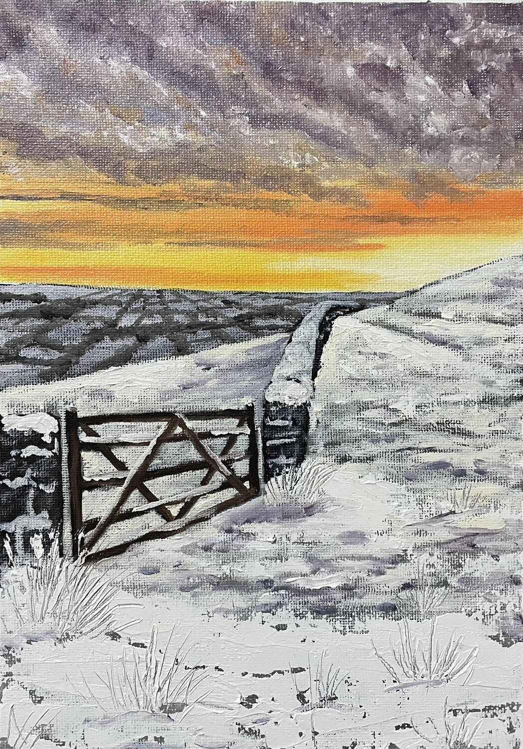 Snowy Peak District in Oils