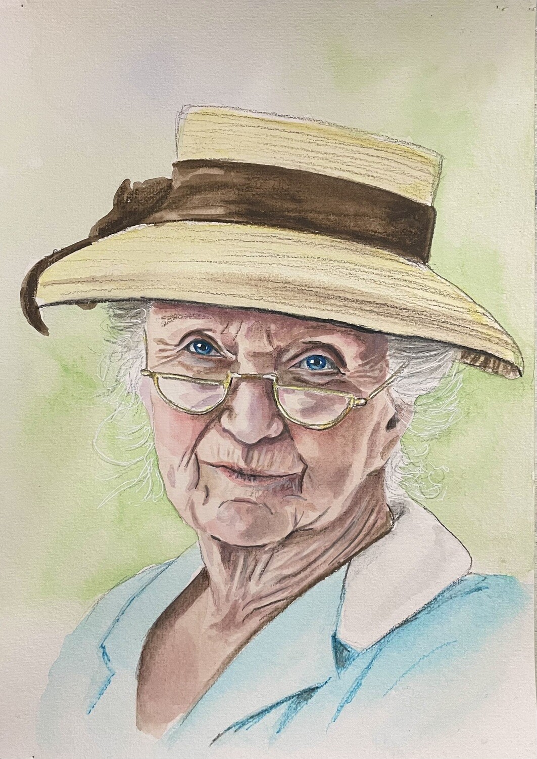 Portrait in Watercolour Pencil: Joan Hickson