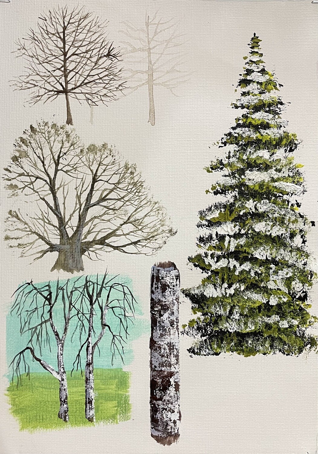 Skill Builder: Winter Trees in Acrylics