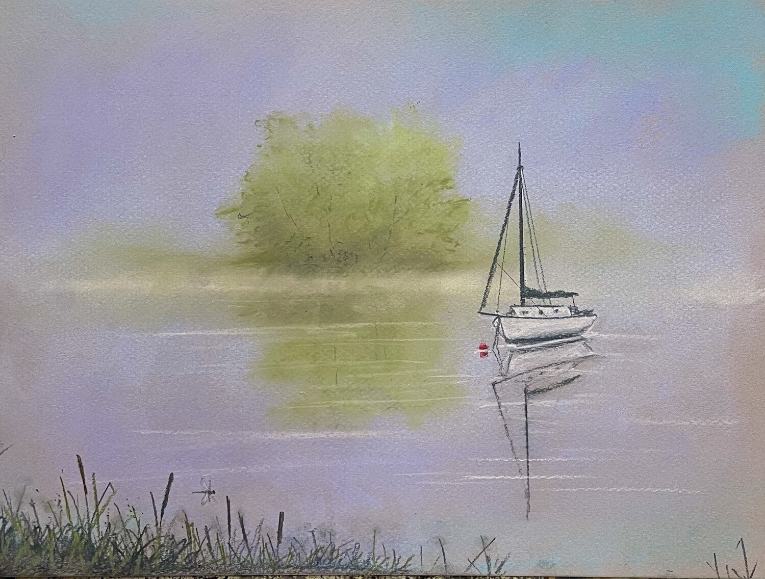 Sail Boat on a Misty Lake