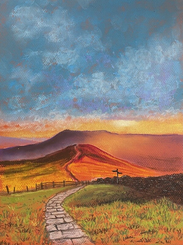 Vibrant Sunsets and Mountains in Pastels