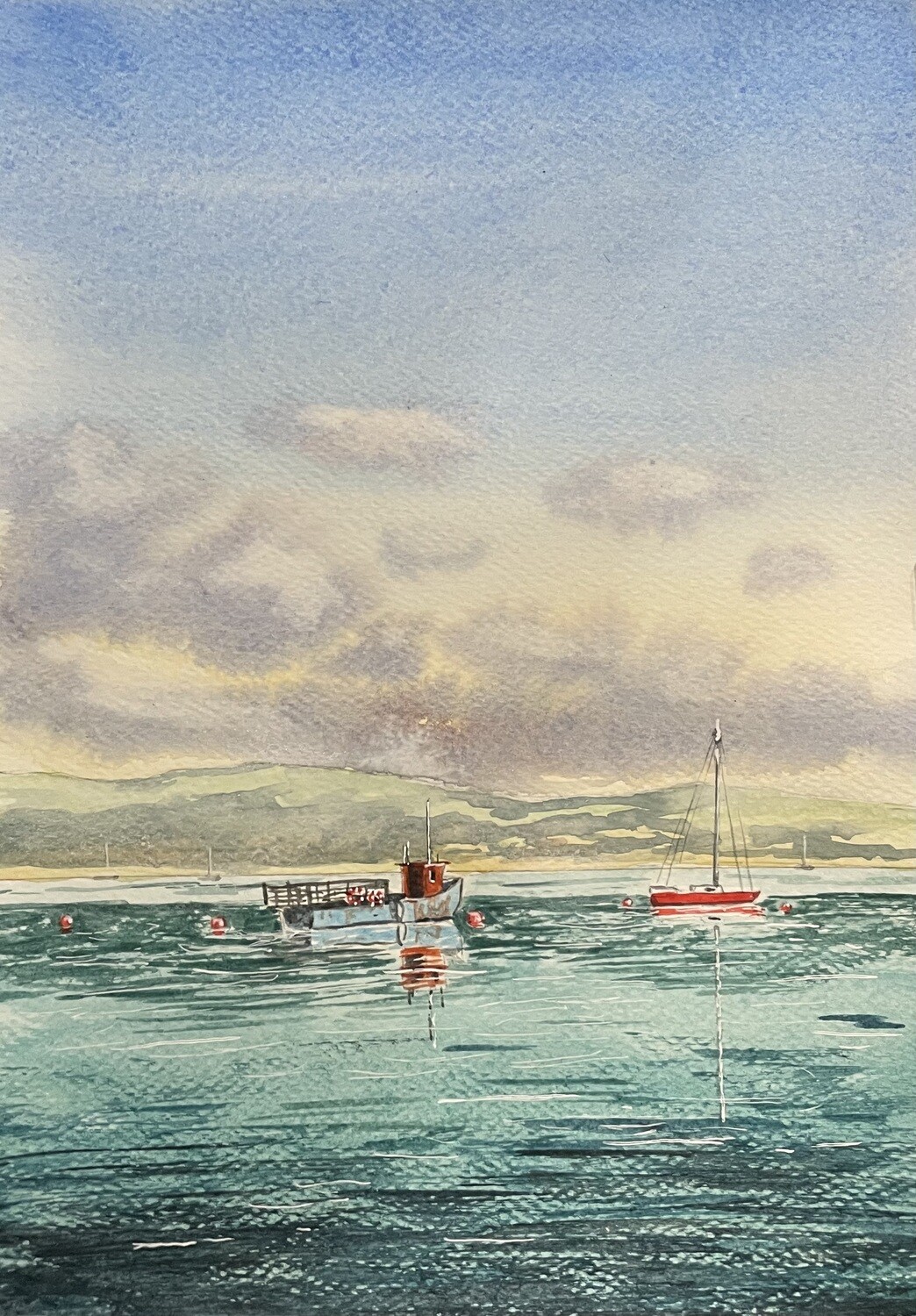 Peaceful Harbour in Watercolour