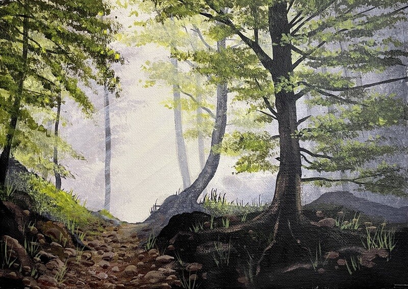 Misty Woodland in Acrylics